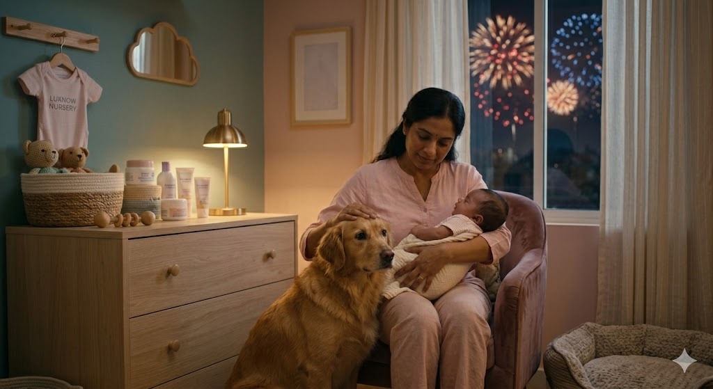 Fear of fireworks (Dogs) (Patakho ke shor se darr) — Bach Flower Remedy for dog-phobia, noise-anxiety, fireworks-fear, pet-care