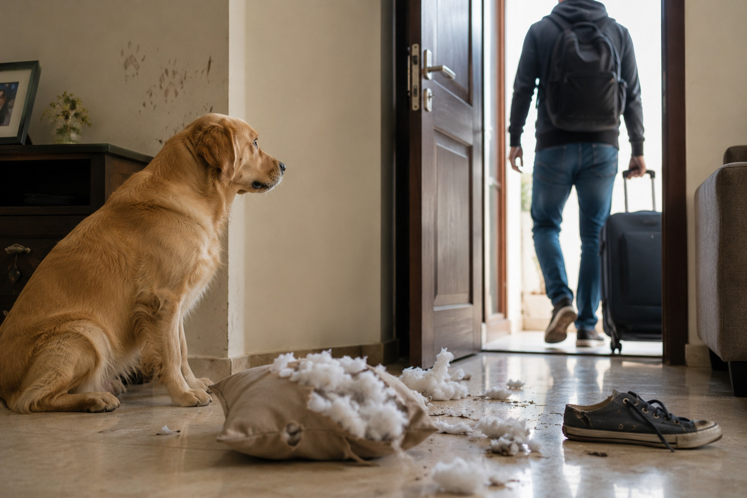 Separation anxiety in dogs (Malik se door hone ka darr) — Bach Flower Remedy for dog-separation-anxiety, pet-attachment, lonely-dog