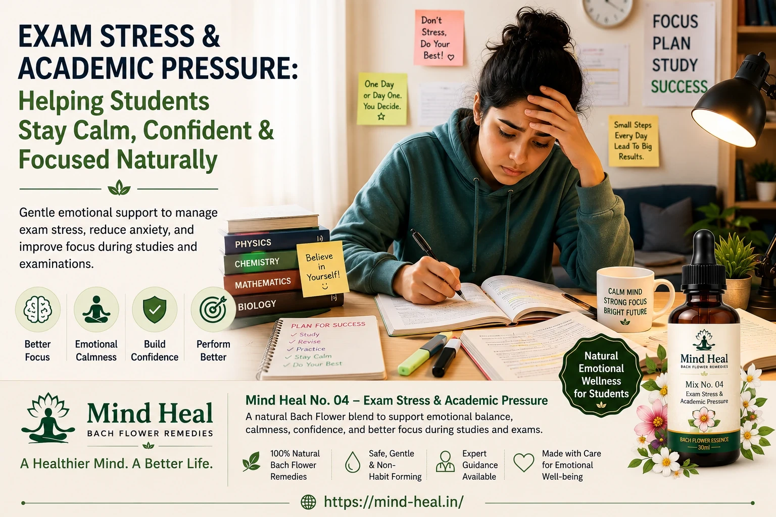 Exam Stress & Academic Pressure: Helping Students Stay Calm, Confident & Focused Naturally